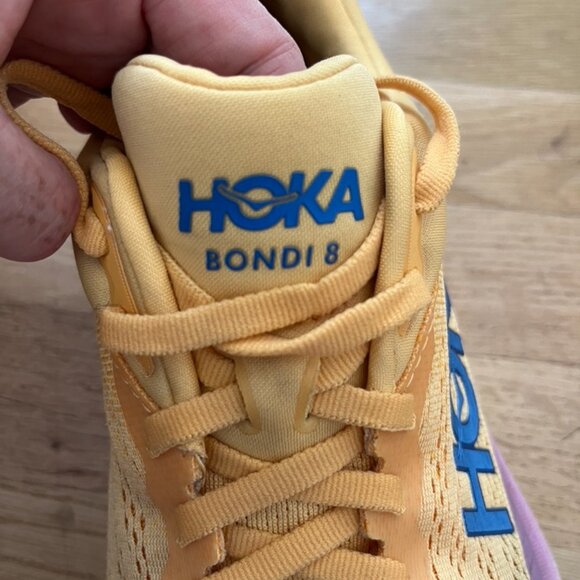 Hoka One One Yellow and Blue Athletic Shoes - Picture 10 of 13
